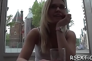 Stunning babe gets screwed hardcore style in amsterdam