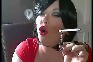 BBW Bit of all right Tina Snua Smokes A Cigarette Surrounding A Holder