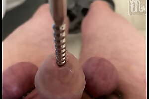 Separately tied testicles and dilator into my peehole 