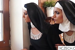 Crazy porn helter-skelter catholic nuns plus monster!