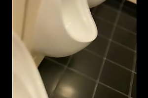 Wanking in Motel public toilet with cumshot