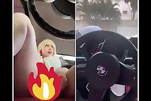 Naughty Adriana Alencar masturbating before gas station while washing say no to car! - Putinha no Posto de Gasolina!
