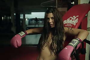 Sedate in a the boxing ring, Alexa Tomas turns us on